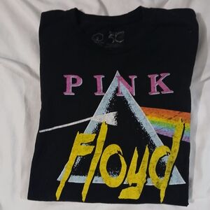 Pink Floyd Black Tee with Colorful Prism Design